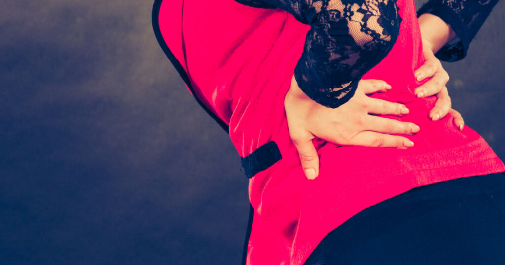 woman with back pain